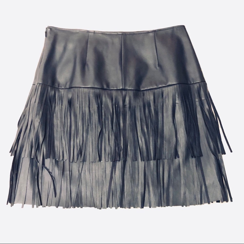 Trouvé vegan leather fringe skirt - Picture 5 of 10